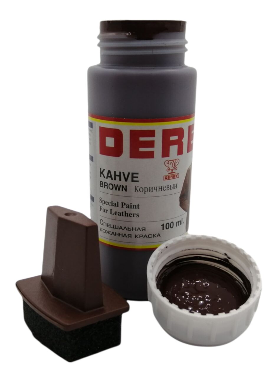 Derby Mont Direksiyon Koltuk Deri Boyası 100ml ve Saplı Sünger 1 Adet Kahverengi