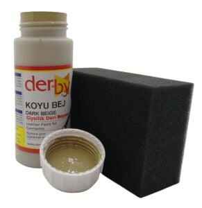 Derby Mont Direksiyon Koltuk Deri Boyası 100ml ve Saplı Sünger 1 Adet Koyu Bej