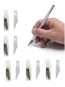 Design 25 Yedekli Kretuar Bıçağı Paslanmaz Çelik Hassas Kesim Bıçağı
