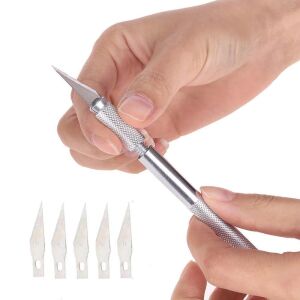 Design 25 Yedekli Kretuar Bıçağı Paslanmaz Çelik Hassas Kesim Bıçağı