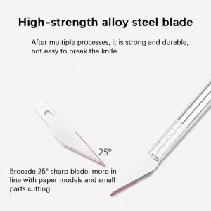 Design 25 Yedekli Kretuar Bıçağı Paslanmaz Çelik Hassas Kesim Bıçağı