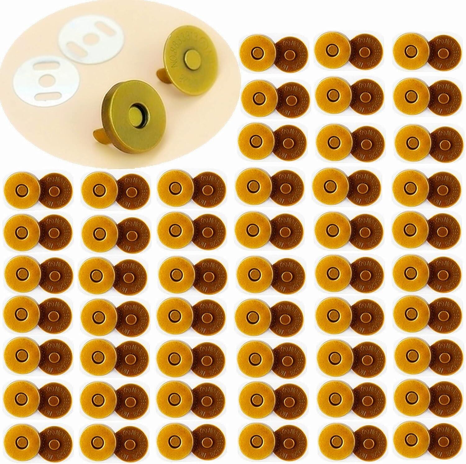 TOPTAN Çanta Mıknatısı 100 Adet 18mm Deri El Aleti Antik Kahve