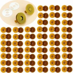 TOPTAN Çanta Mıknatısı 100 Adet 18mm Deri El Aleti Antik Kahve