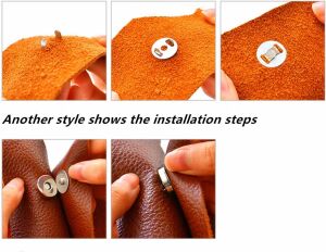 TOPTAN Çanta Mıknatısı 100 Adet 18mm Deri El Aleti Antik Kahve