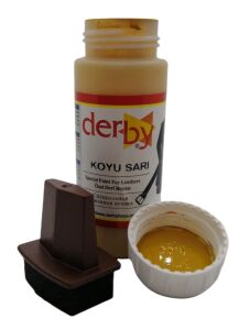 Derby Mont Direksiyon Koltuk Deri Boyası 100ml ve Saplı Sünger 1 Adet Koyu Sarı