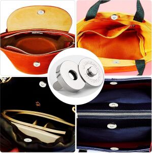 TOPTAN Çanta Mıknatısı 100 Adet 18mm Deri El Aleti Nikel