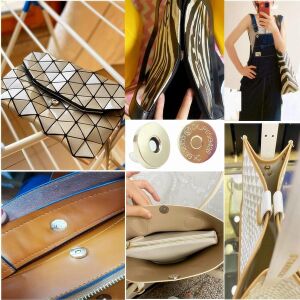 TOPTAN Çanta Mıknatısı 100 Adet 18mm Deri El Aleti Nikel