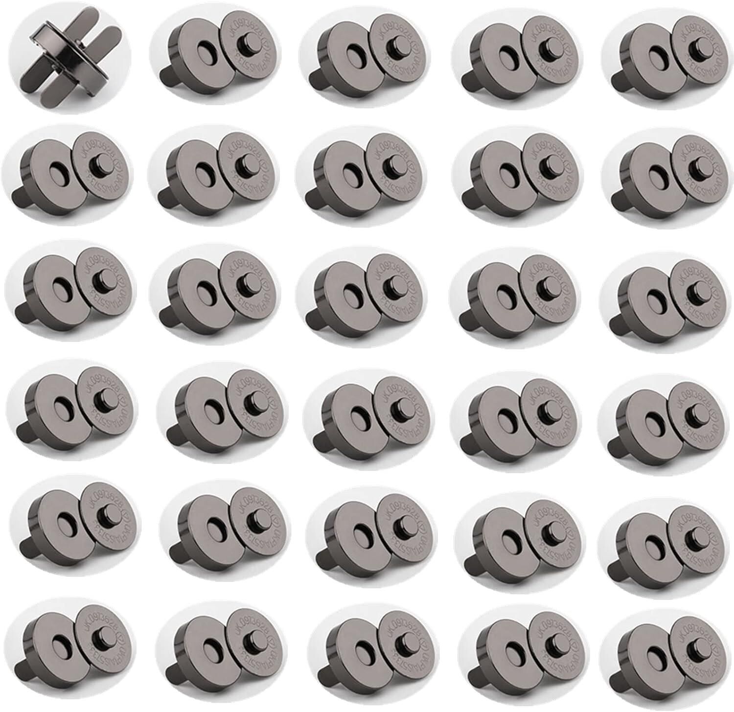 TOPTAN Çanta Mıknatısı 100 Adet 18mm Deri El Aleti Siyah Nikel