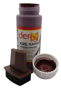 Derby Mont Direksiyon Koltuk Deri Boyası 100ml ve Saplı Sünger 1 Adet Kızıl Kahve