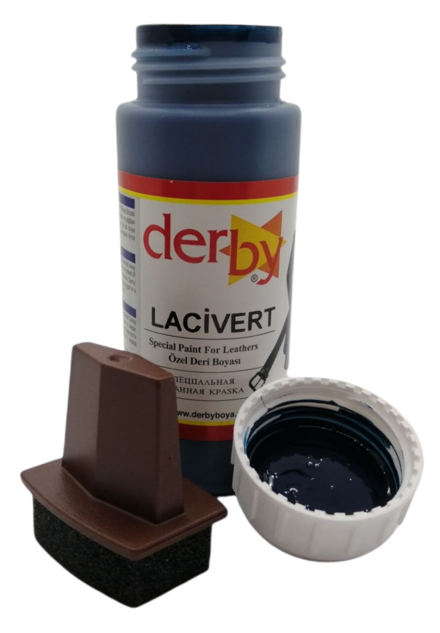 Derby Mont Direksiyon Koltuk Deri Boyası 100ml ve Saplı Sünger 1 Adet Lacivert