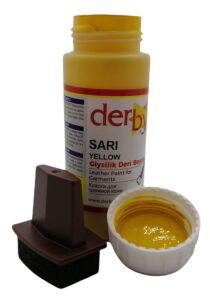 Derby Mont Direksiyon Koltuk Deri Boyası 100ml ve Saplı Sünger 1 Adet Sarı