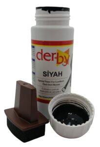 Derby Mont Direksiyon Koltuk Deri Boyası 100ml ve Saplı Sünger 1 Adet Siyah