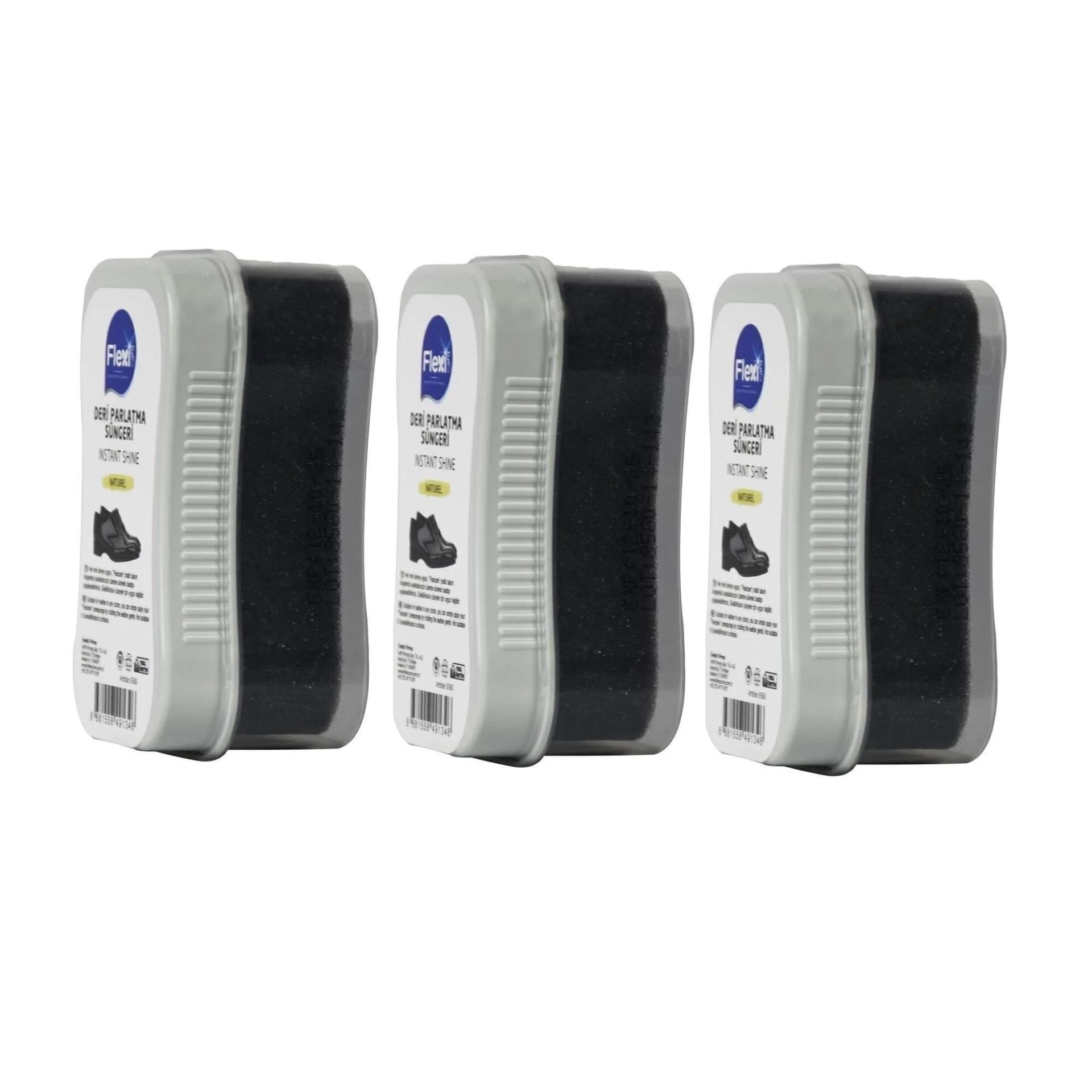 Flexi Cilalı Deri Parlatma Süngeri Naturel 3 Adet