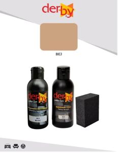 Derby Deri Döşeme Boyası + Sabitleme Cilası + Siyah Sünger .Bej