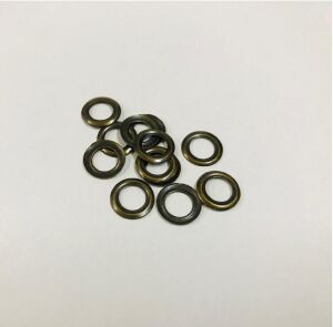Kuşgözü İçin Metal Pul 5 no 50 Adet  (Kuşgözü Dahil Değildir) Antik Kahve
