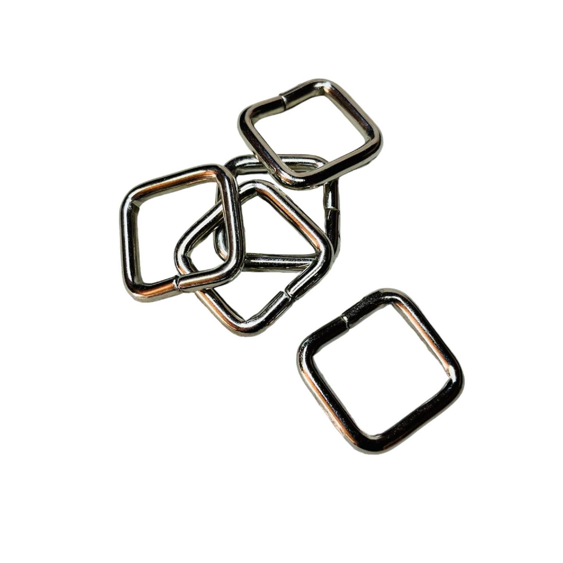 2 cm Kare Metal Halka, Çanta Sapı İçin Kare Halka 5 Adet Nikel