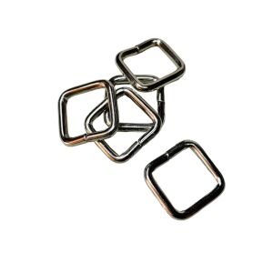 2 cm Kare Metal Halka, Çanta Sapı İçin Kare Halka 5 Adet Nikel