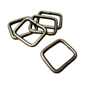 2,5 cm Kare Metal Halka, Çanta Sapı İçin Kare Halka 5 Adet Siyah Nikel