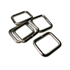 2,5 cm Kare Metal Halka, Çanta Sapı İçin Kare Halka 5 Adet Siyah Nikel