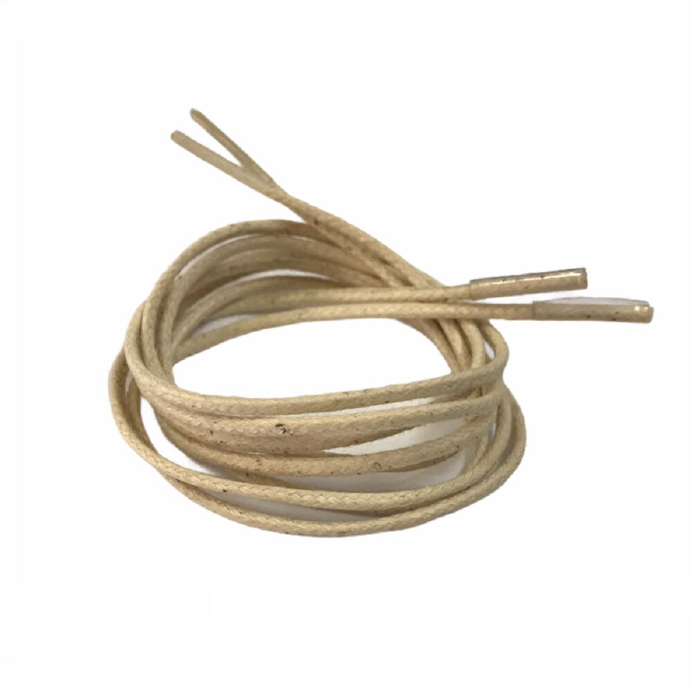 Yuvarlak Mumlu Ayakkabı Bağı 2mm K901 70cm 1 Çift Krem