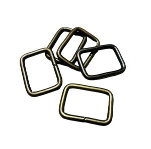 3 cm Kare Metal Halka, Çanta Sapı İçin Kare Halka 5 Adet Antik Kahve