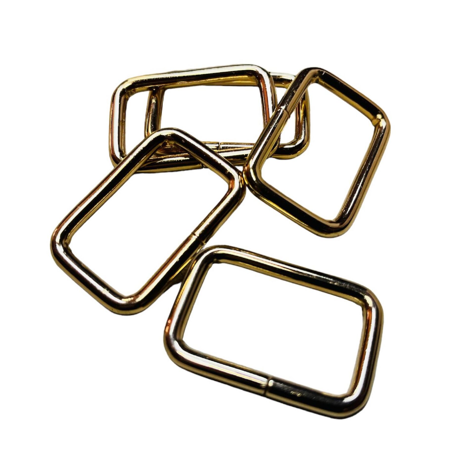 3 cm Kare Metal Halka, Çanta Sapı İçin Kare Halka 5 Adet Altın