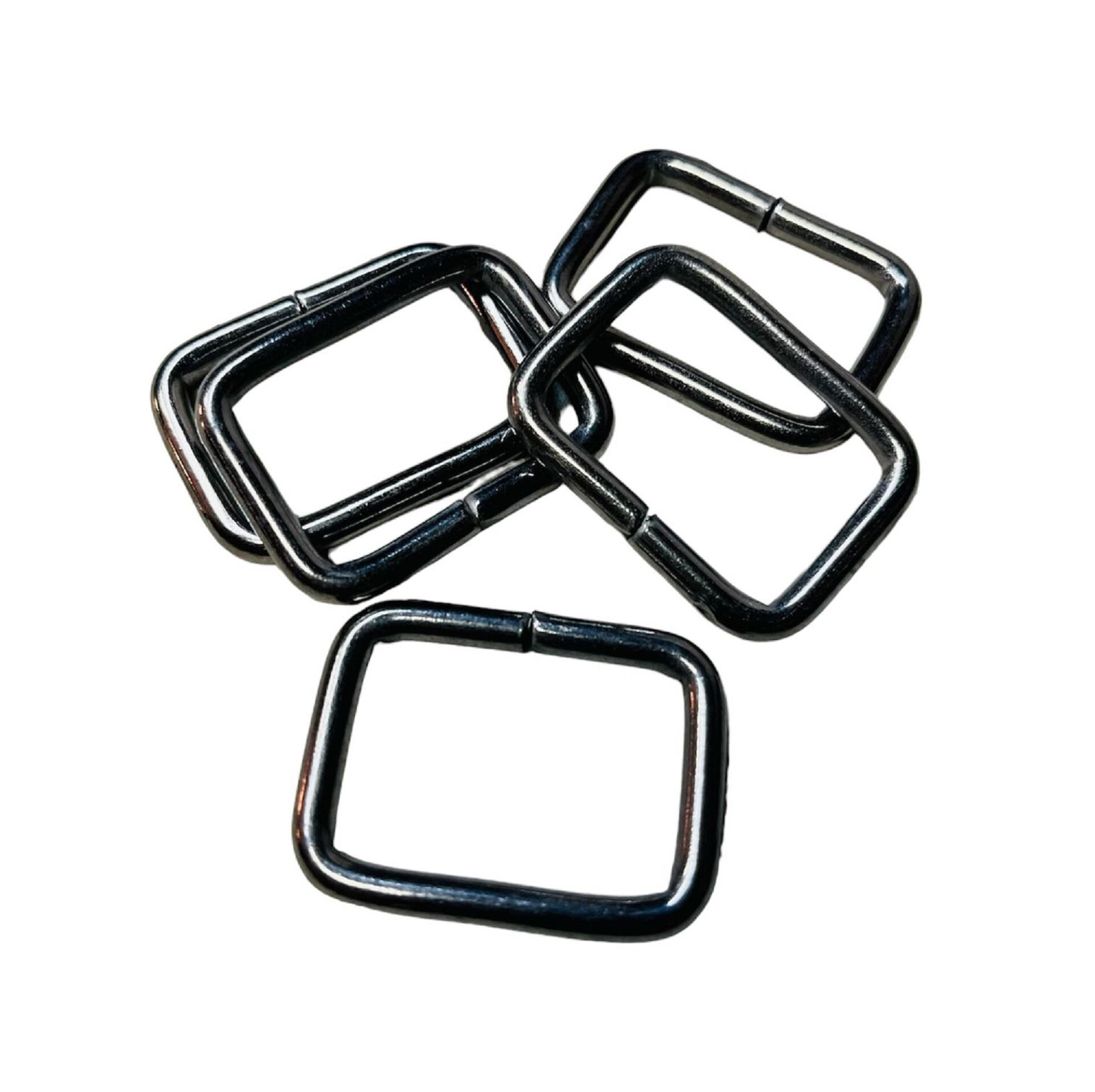 3 cm Kare Metal Halka, Çanta Sapı İçin Kare Halka 5 Adet Siyah Nikel