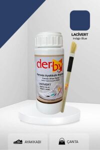 Derby Kanvas - Bez / Kumaş Ayakkabı Boyası 100 ml - ve Uygulama Fırçası Lacivert