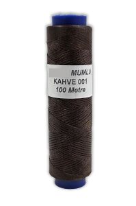 SRTfootcare AKR Yassı Mumlu İp 0,5mmx100mt Mumlu Iplik Takı Deri Hobi Saraç Ipliği Çanta Ipi Kahve 001