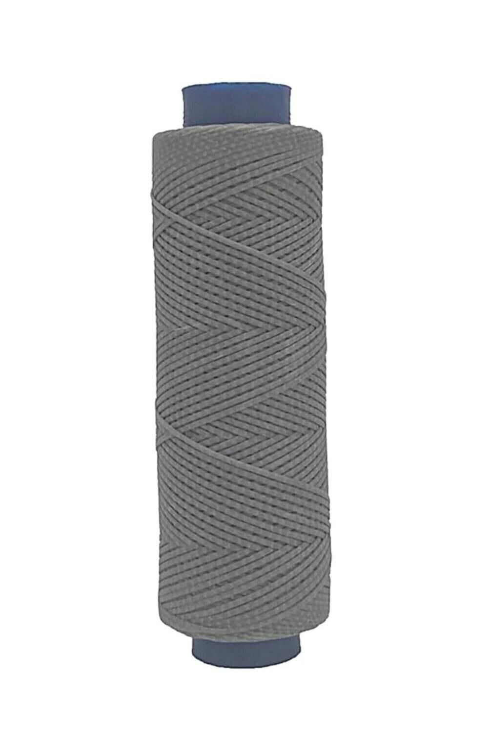 SRTfootcare AKR Yassı Mumlu İp 0,5mmx100mt Mumlu Iplik Takı Deri Hobi Saraç Ipliği Çanta Ipi Gri 007