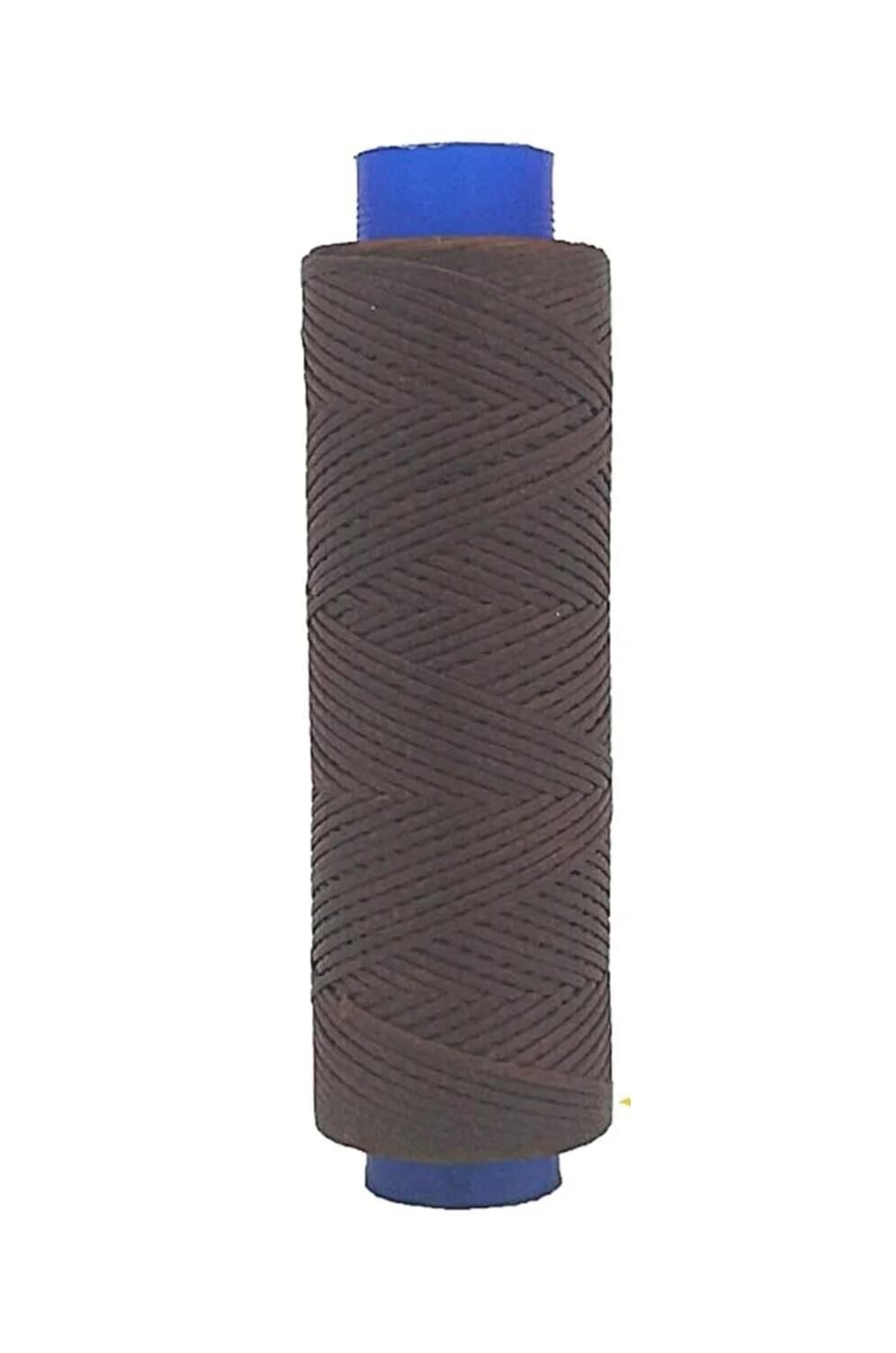 SRTfootcare AKR Yassı Mumlu İp 0,5mmx100mt Mumlu Iplik Takı Deri Hobi Saraç Ipliği Çanta Ipi Kahve 002