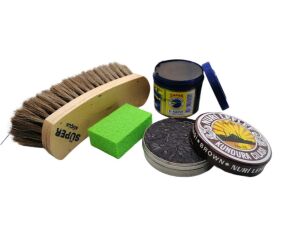 Leflef 4 lü Ayakkabı Bakım Seti Ekstra Lacivert Boya - Naturel Cila - Siyah Fırça