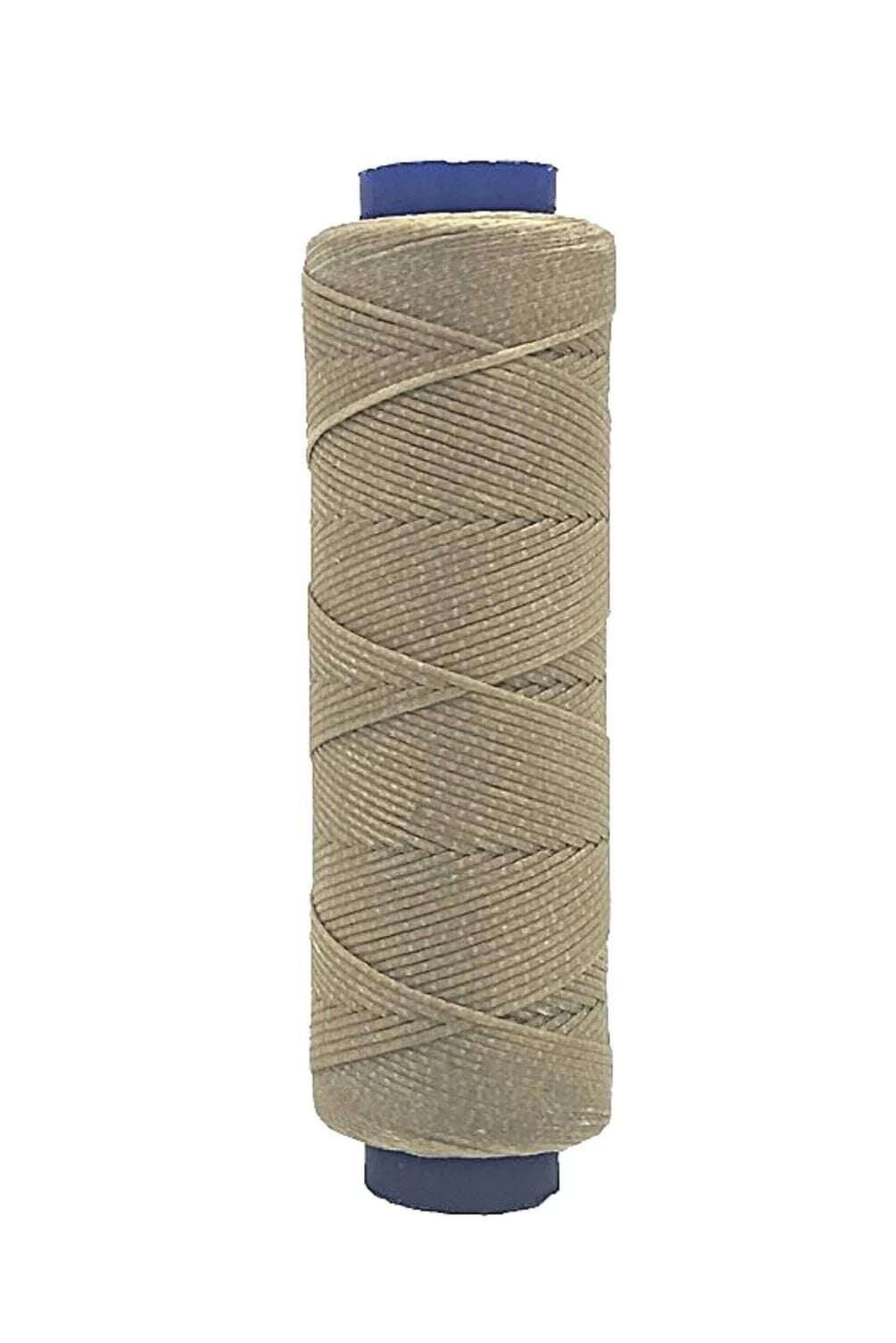SRTfootcare AKR Yassı Mumlu İp 1mmx100mt Mumlu Iplik Takı Deri Hobi Saraç Ipliği Çanta Ipi Bej 002