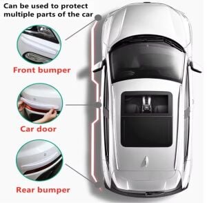 Araba Tampon Koruyucu Karbon Desenli Siyah Beyaz