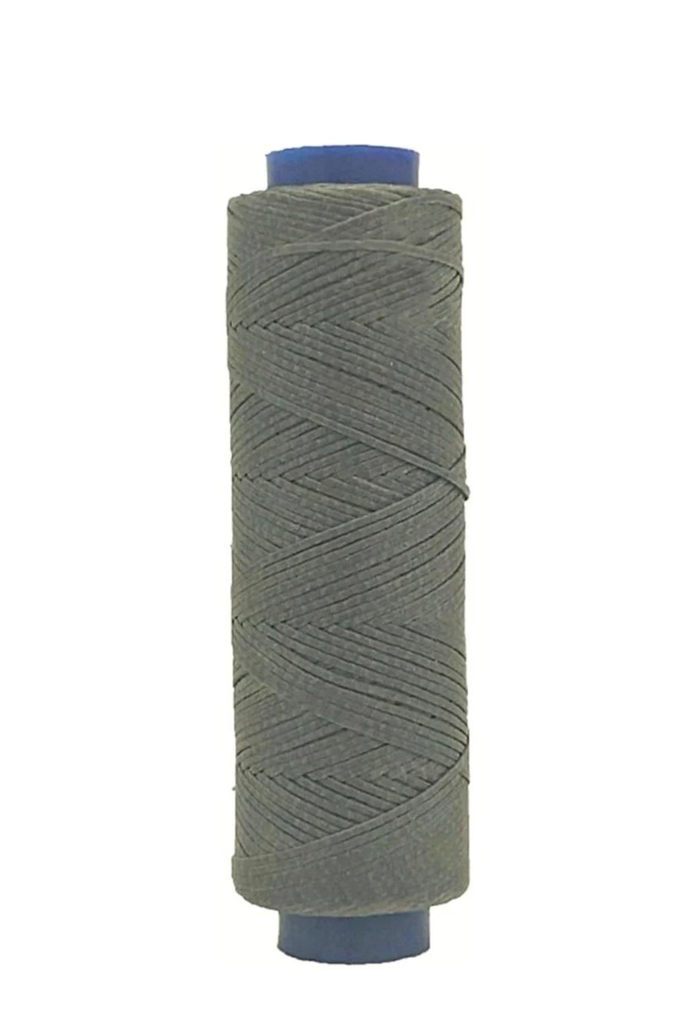 SRTfootcare AKR Yassı Mumlu İp 1mmx100mt Mumlu Iplik Takı Deri Hobi Saraç Ipliği Çanta Ipi Gri 003