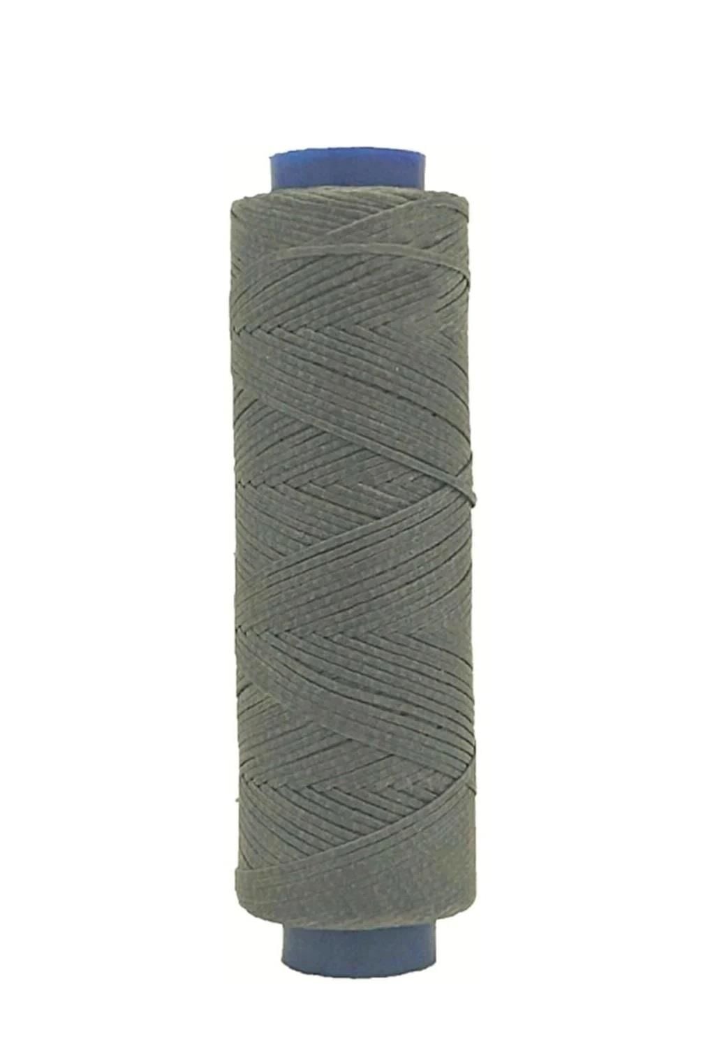 SRTfootcare AKR Yassı Mumlu İp 1mmx100mt Mumlu Iplik Takı Deri Hobi Saraç Ipliği Çanta Ipi Gri 003