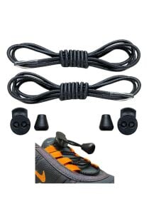 SRTfootcare LCY DÜZ Model Yuvarlak KİLİTLİ Bağcık 100 cm Siyah