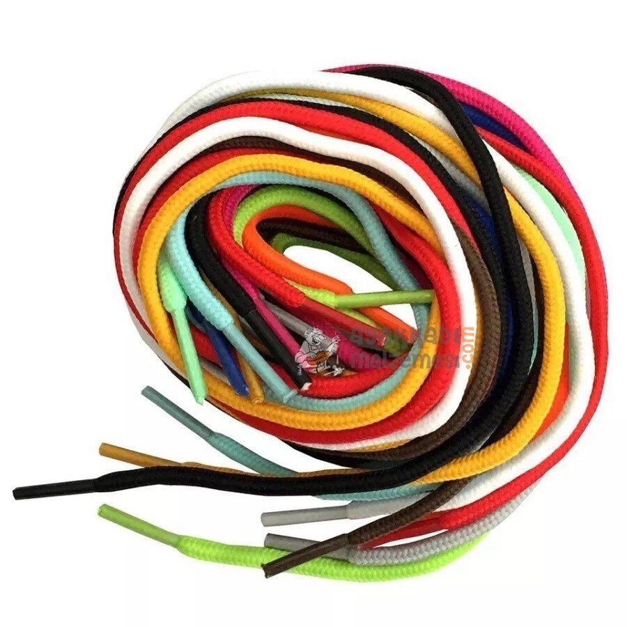 TOPTAN Polyester İp Ayakkabı Bağı Yuvarlak K300-K500 70cm 36 Çift Karışık Renk