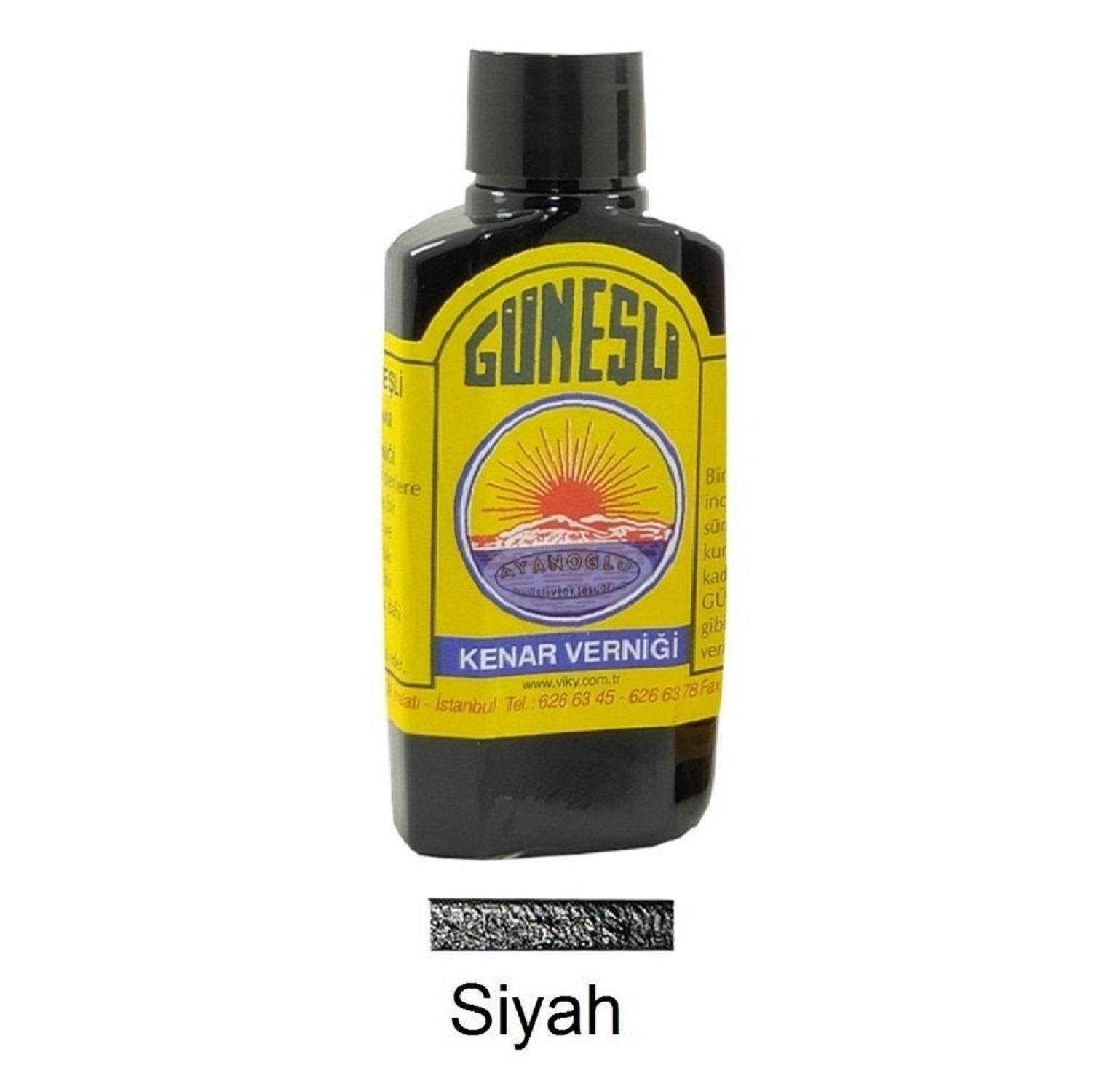 Güneşli Deri Kenar Vernik Boya 100ml (Leathercraft, Deri Hobi) Siyah