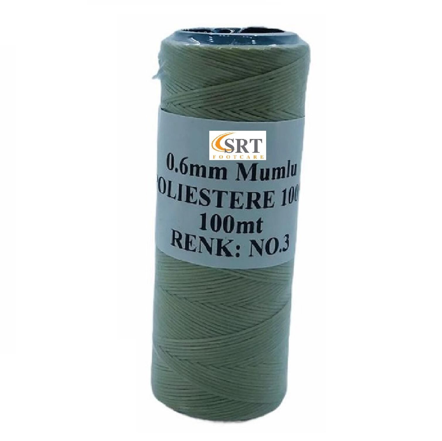 SRTfootcare Deri El Dikişi İçin Mumlu İplik 0,6 Mm 100mt (leathercraft, Deri Hobi) Bej 003