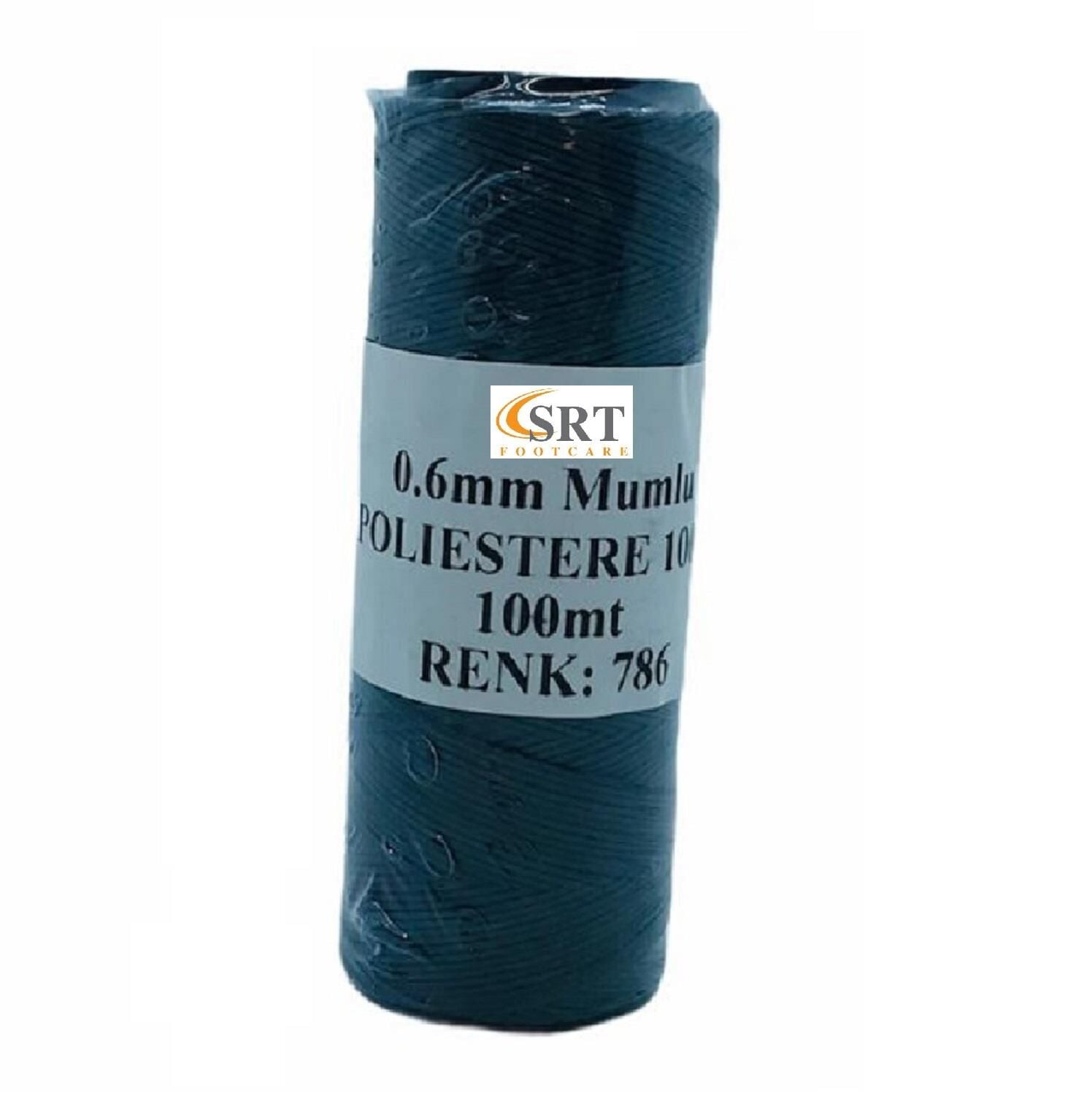 SRTfootcare Deri El Dikişi İçin Mumlu İplik 0,6 Mm 100mt (leathercraft, Deri Hobi) Gri 786