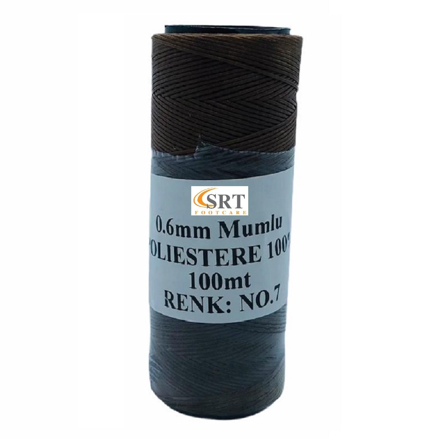 SRTfootcare Deri El Dikişi İçin Mumlu İplik 0,6 Mm 100mt (leathercraft, Deri Hobi) Kahverengi 07