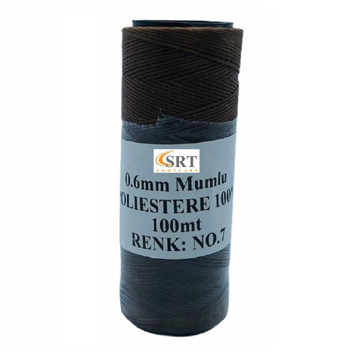 SRTfootcare Deri El Dikişi İçin Mumlu İplik 0,6 Mm 100mt (leathercraft, Deri Hobi) Kahverengi 07