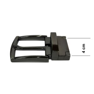 Kemer Tokası 4 cm Döner Kafa 1 Adet Siyah Nikel (Leathercraft, Deri Hobi)