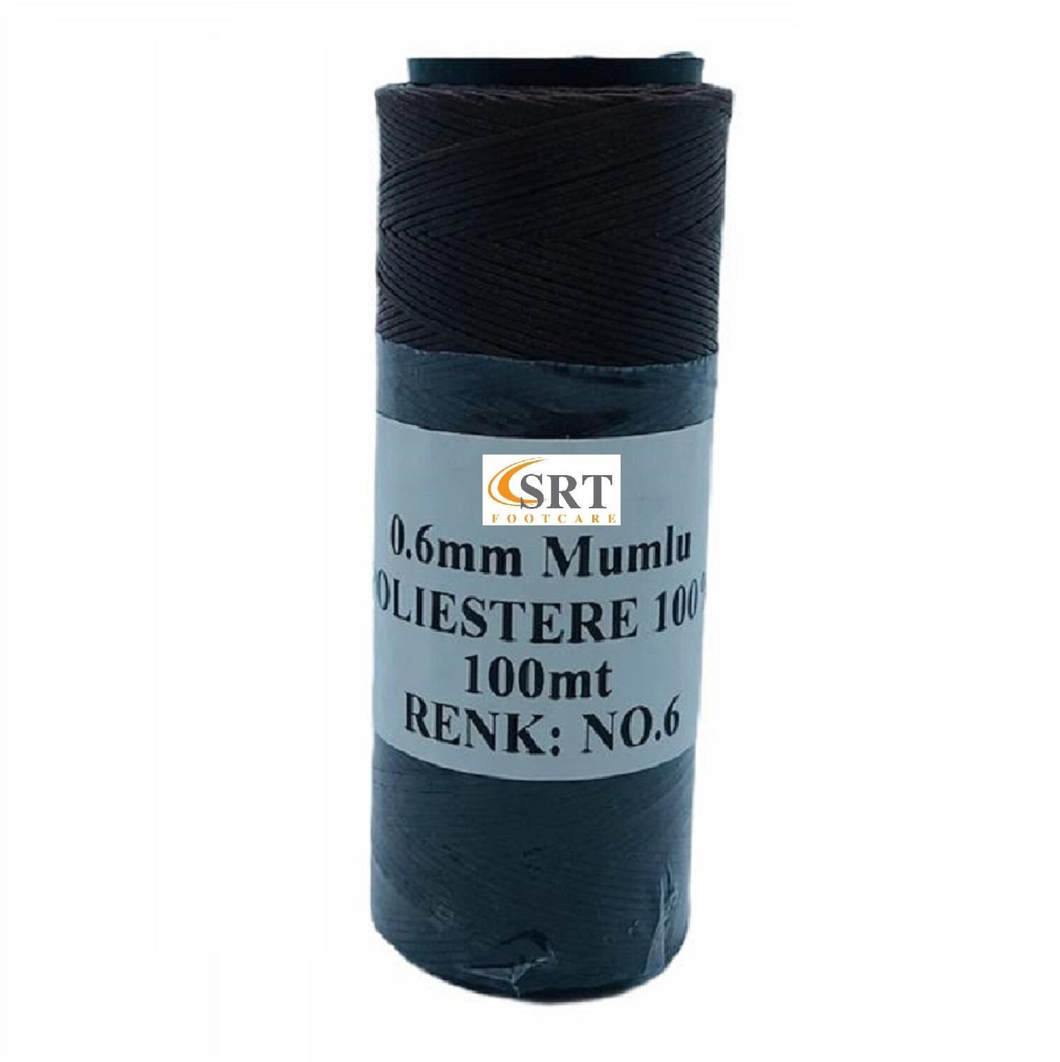 SRTfootcare Deri El Dikişi İçin Mumlu İplik 0,6 Mm 100mt (leathercraft, Deri Hobi) Koyu Kahve 06