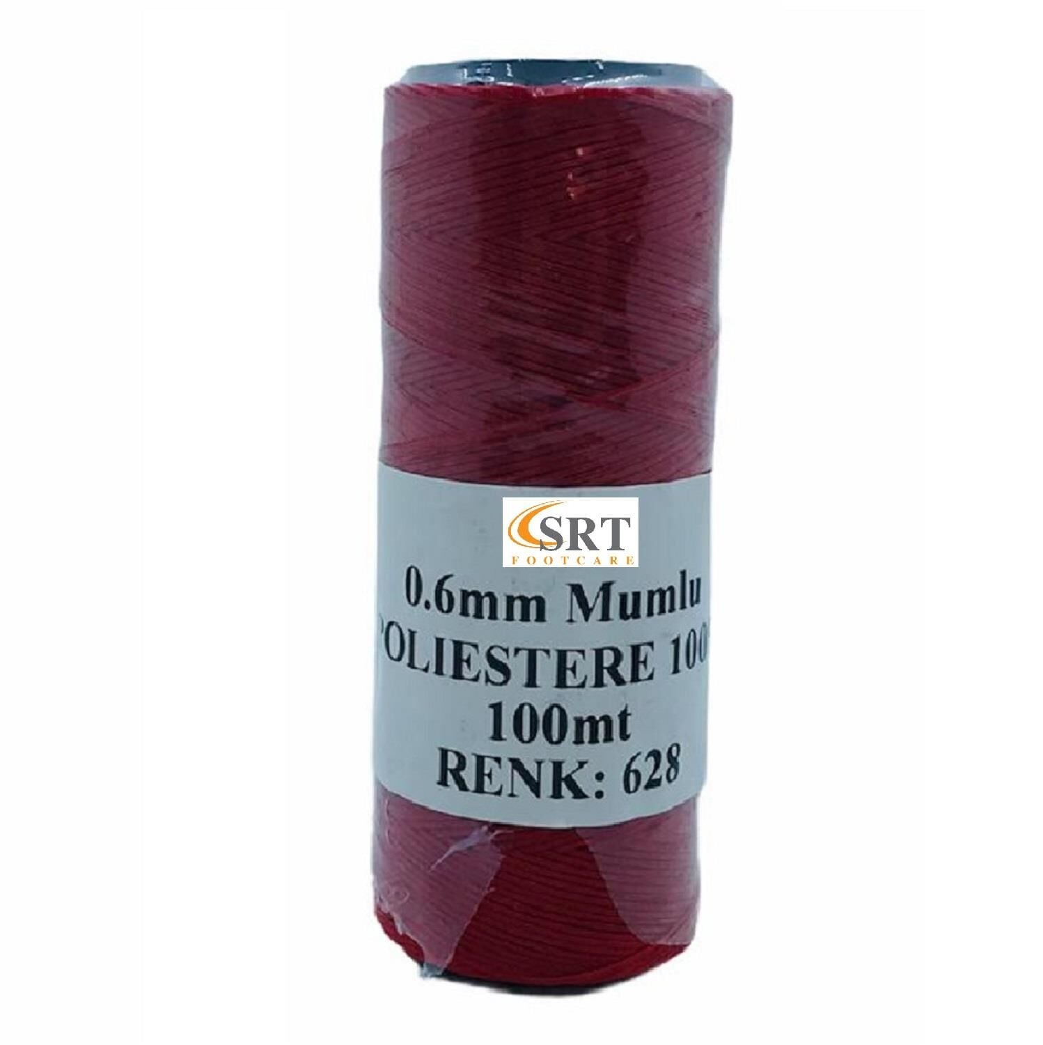 SRTfootcare Deri El Dikişi İçin Mumlu İplik 0,6 Mm 100mt (leathercraft, Deri Hobi) Kırmızı 628
