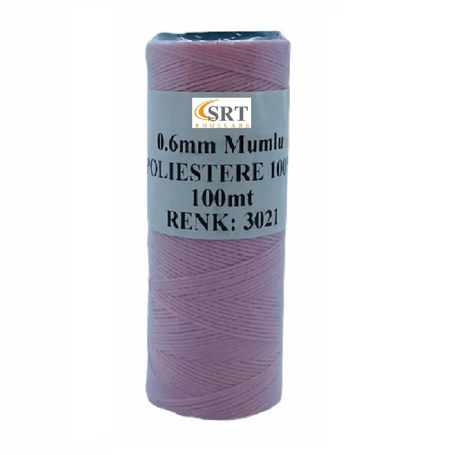 SRTfootcare Deri El Dikişi İçin Mumlu İplik 0,6 Mm 100mt (leathercraft, Deri Hobi) Pembe 3021