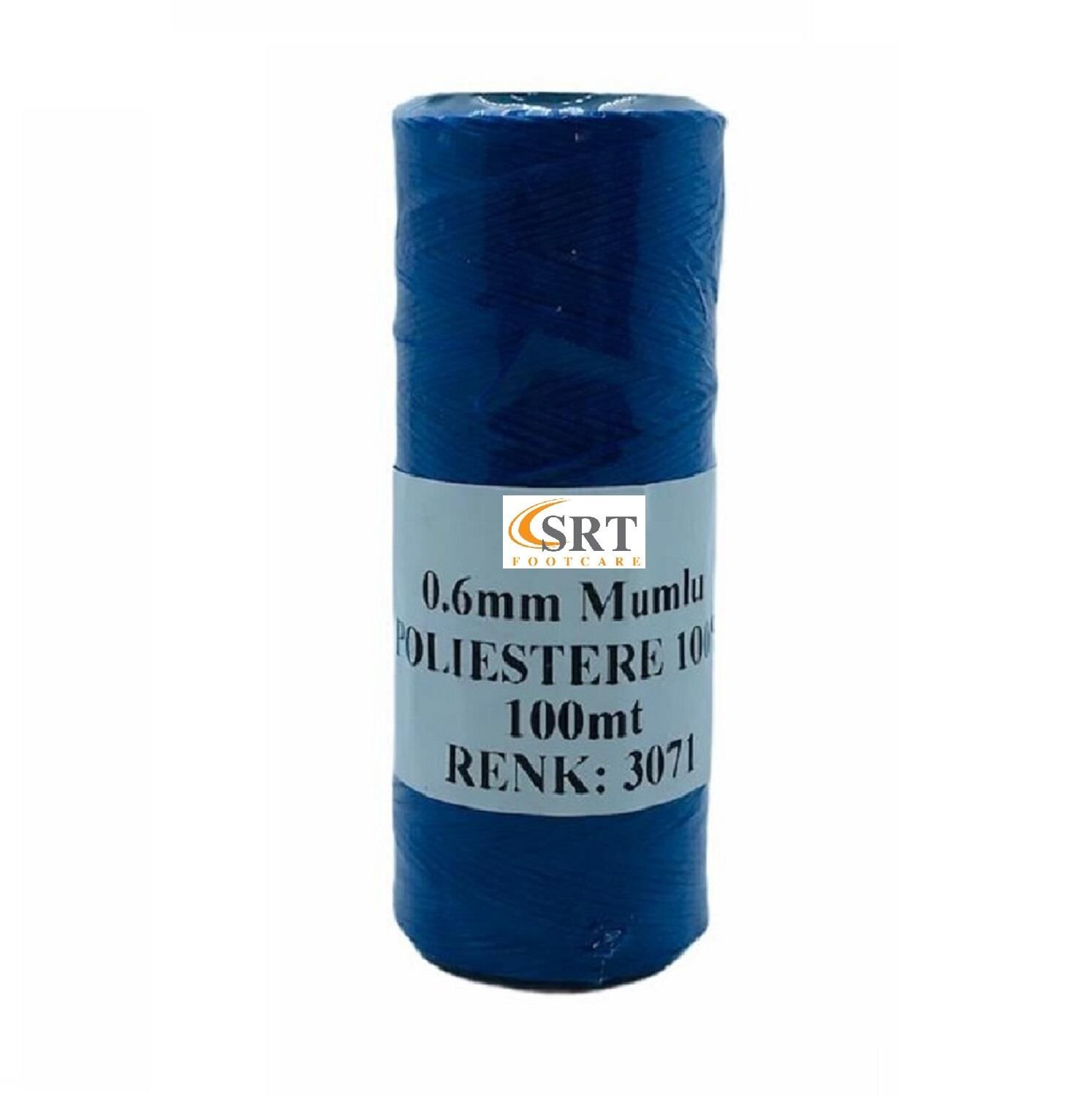 SRTfootcare Deri El Dikişi İçin Mumlu İplik 0,6 Mm 100mt (leathercraft, Deri Hobi) Saks Mavi 3071