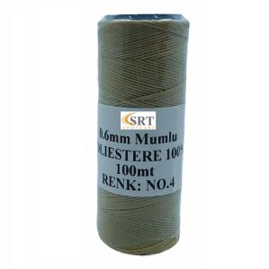 SRTfootcare Deri El Dikişi İçin Mumlu İplik 0,6 Mm 100mt (leathercraft, Deri Hobi) Toprak 04