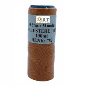 SRTfootcare Deri El Dikişi İçin Mumlu İplik 0,6 Mm 100mt (leathercraft, Deri Hobi) Turuncu 782